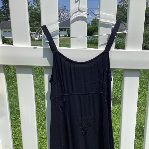 VTG Johnny Was Maxi Dress Small Black Embroidered Whimsigoth Boho Romance *Flaws - Picture 6 of 13